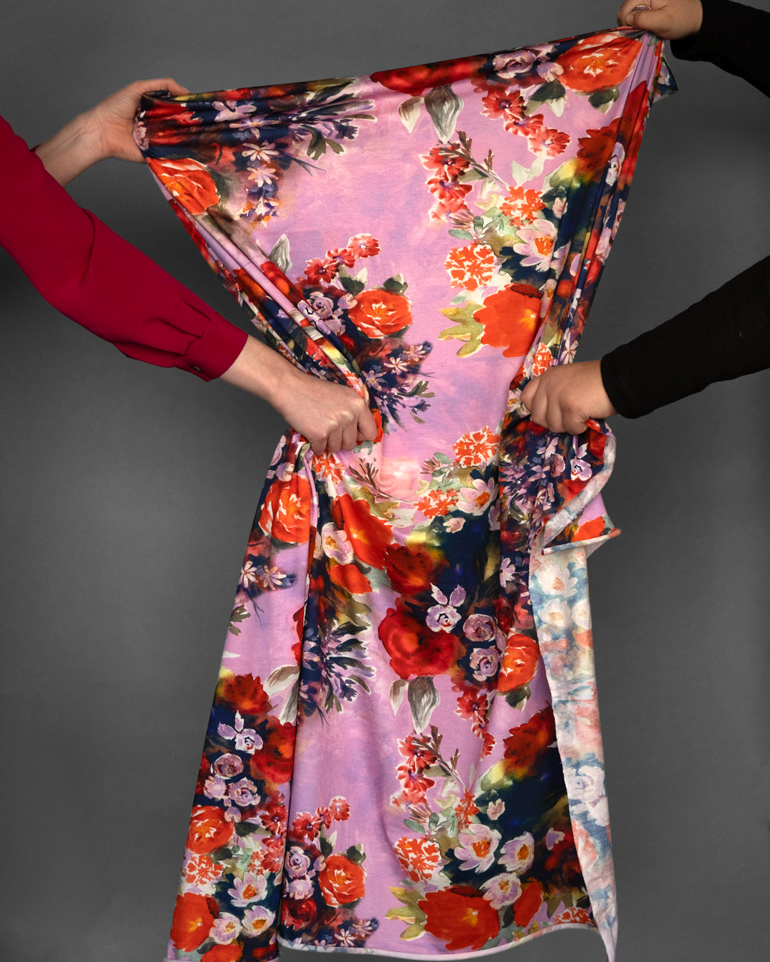 Deadstock Floral Euphoria Viscose Jersey - Candy Pink