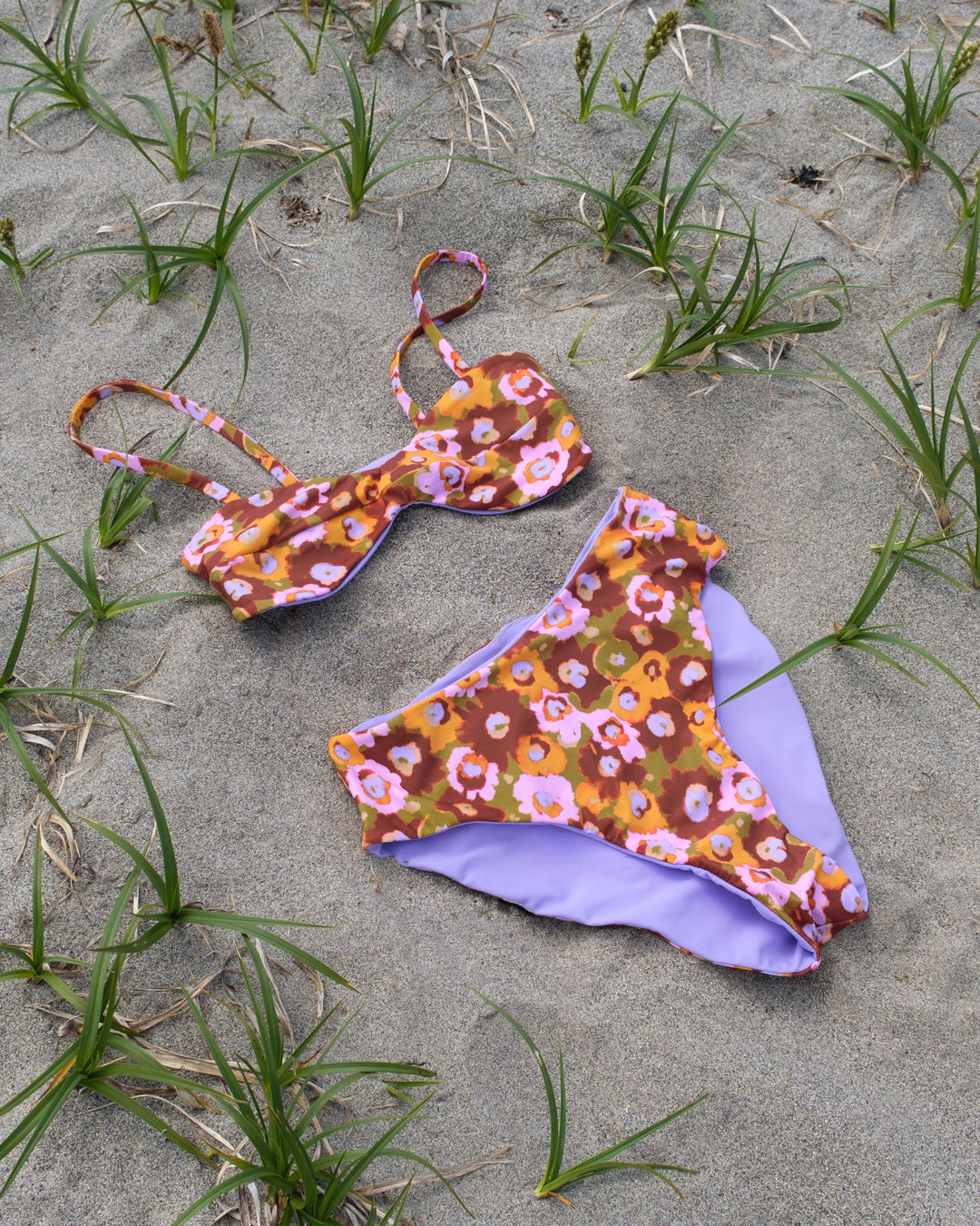 Flower Child Recycled Nylon Swim Tricot - Olive/Cocoa