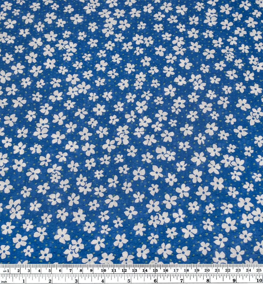 Backyard Bash Crinkle Cotton - Lapis/White | Blackbird Fabrics