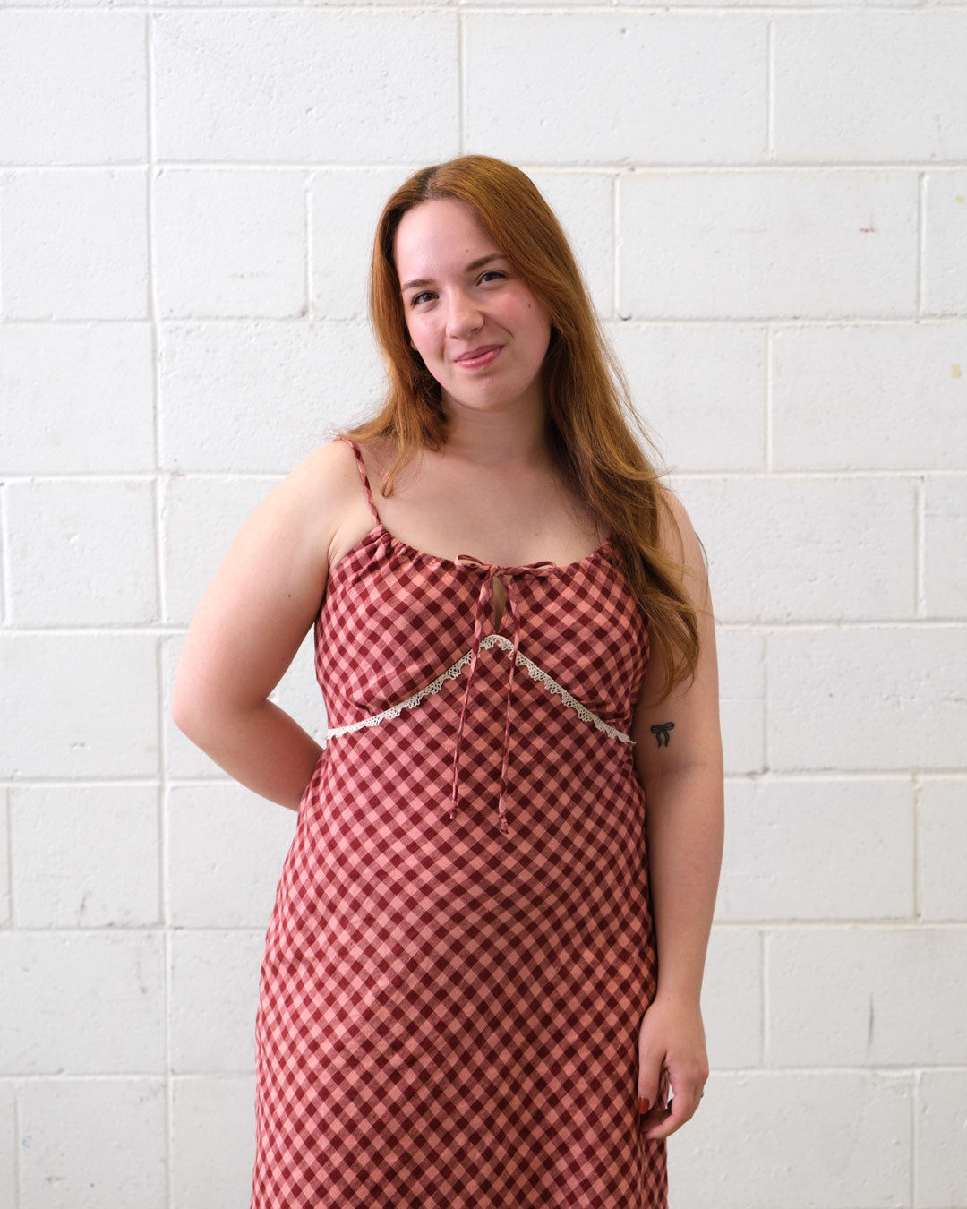 Gingham Soft Washed Linen - Rose Hip