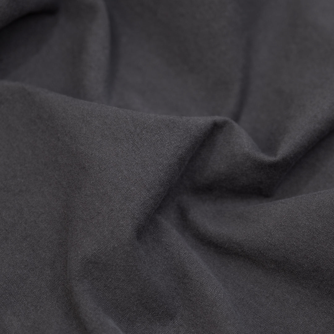 7oz Softened Organic Cotton - Charcoal | Blackbird Fabrics