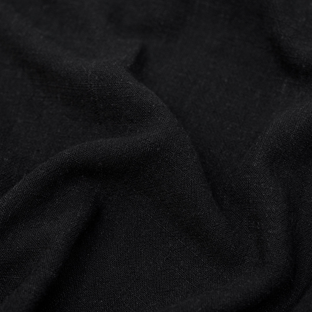 Viscose Linen Noil - Black | Blackbird Fabrics