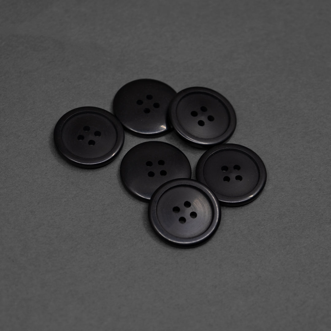 Obsidian 23mm (15/16") Buttons - Set of 6 | Blackbird Fabrics