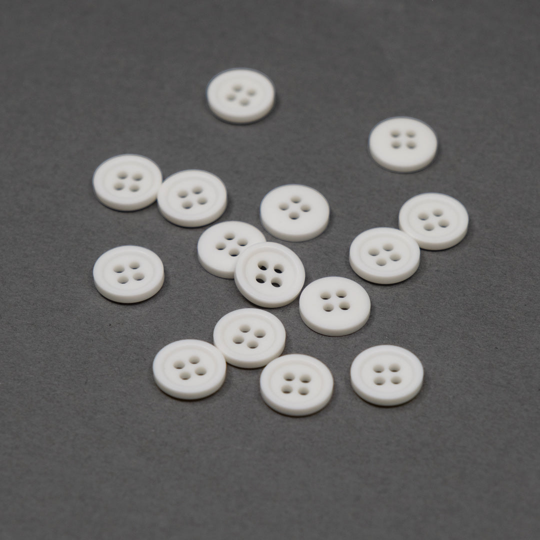 Ivory 13mm (1/2") Plastic Buttons - Set of 15 | Blackbird Fabrics