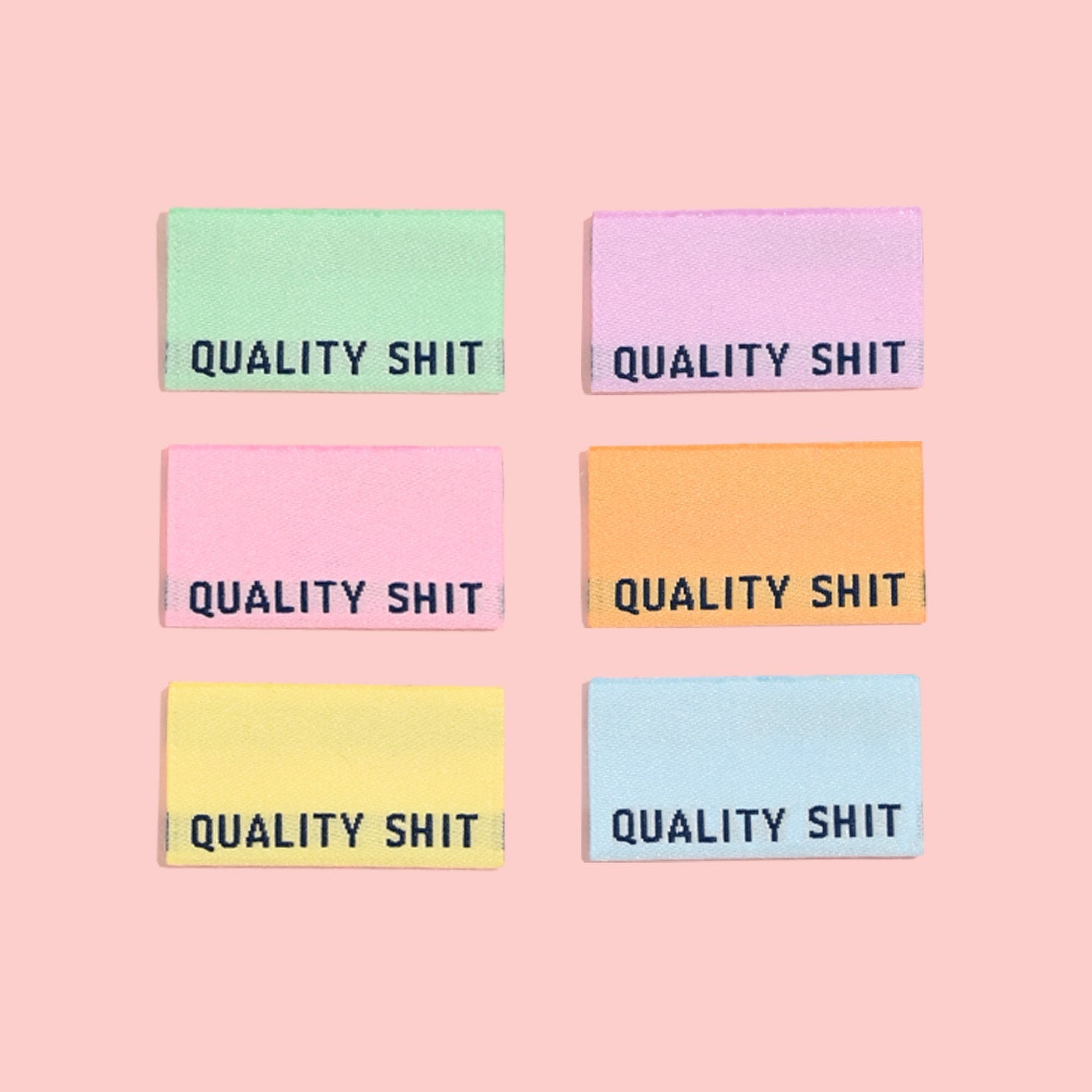QUALITY SHIT PASTEL Woven Labels | Blackbird Fabrics