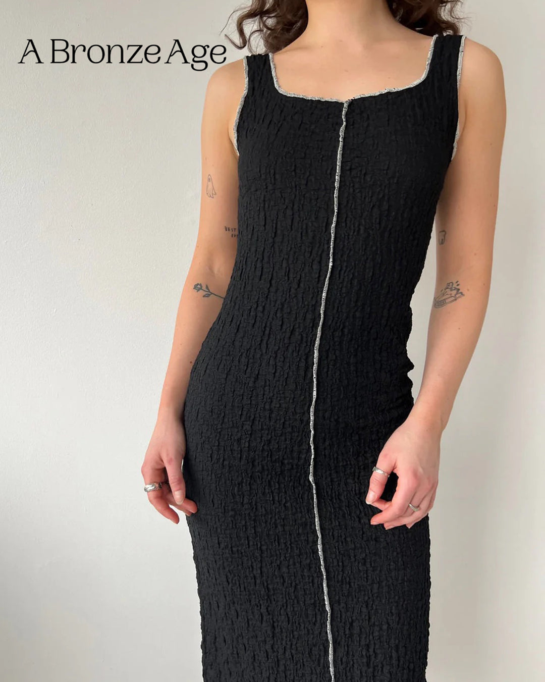 Deadstock Bubble Smocked Nylon Cotton Blend - Black | Blackbird Fabrics