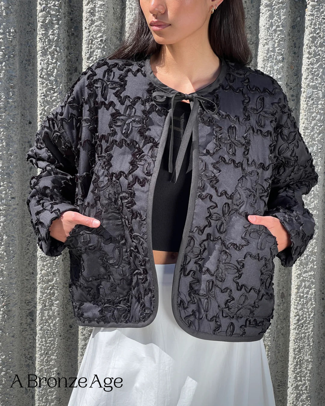 Deadstock Wiggle Poly Voile - Black | Blackbird Fabrics