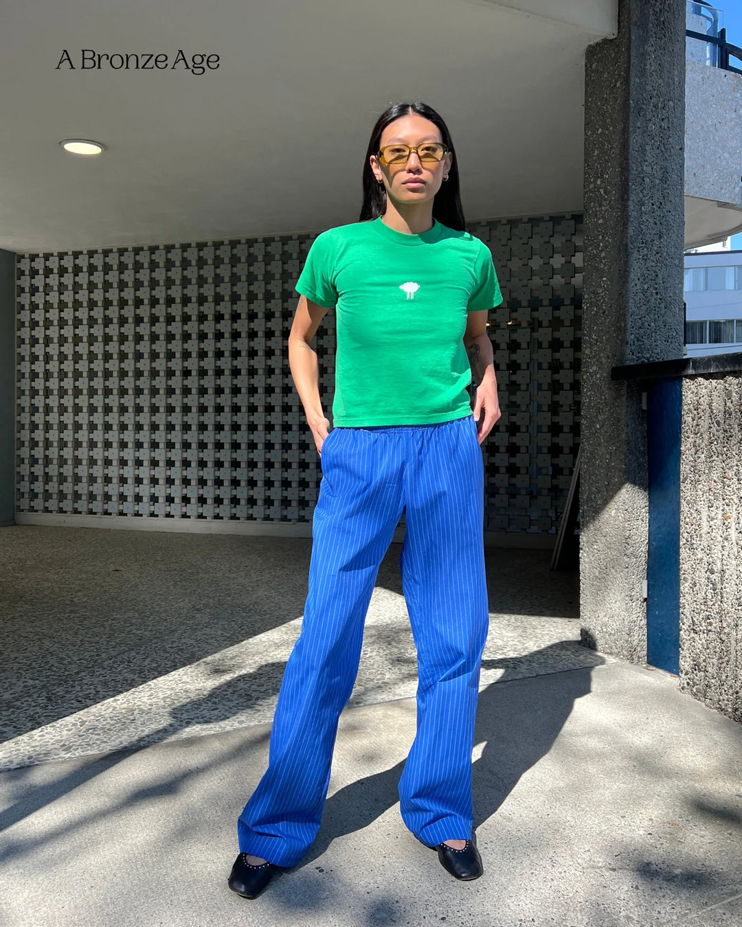 Deadstock Pinstripe Cotton Shirting - Cobalt | Blackbird Fabrics