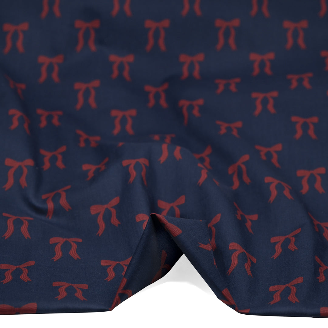 Adorn You Lightweight Cotton Lawn - Dark Denim/Cranberry | Blackbird Fabrics