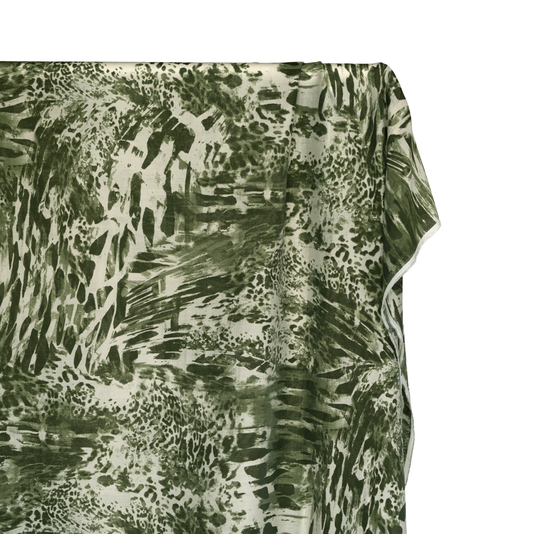 Backwoods Lyocell Blend Voile - Ivory/Forest | Blackbird Fabrics
