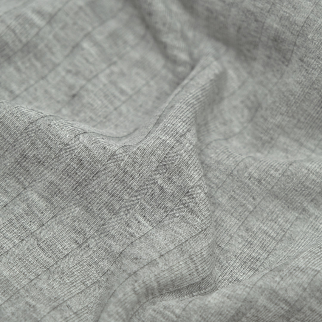 Chunky Rib Knit - Light Heather Grey | Blackbird Fabrics