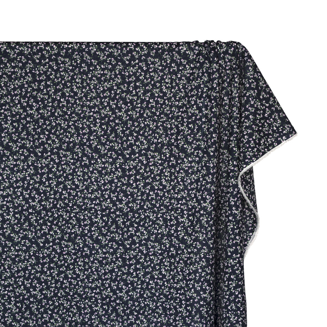 Cottage Sprigs Cotton Lawn - Navy/Violet | Blackbird Fabrics