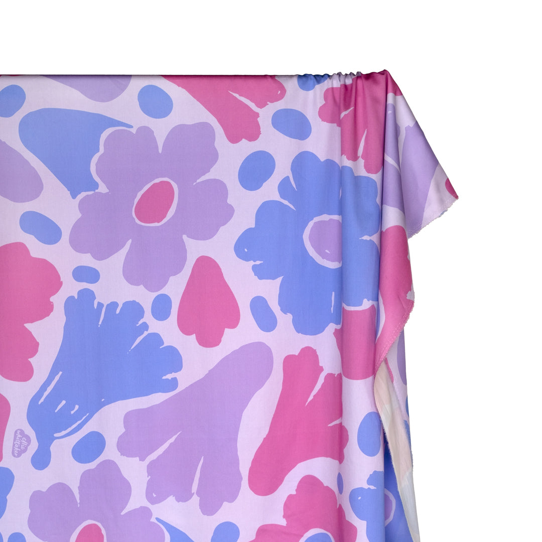 Ellie Whittaker - Jacaranda Organic Cotton Sateen - Lilac/Periwinkle/Tulip | Blackbird Fabrics