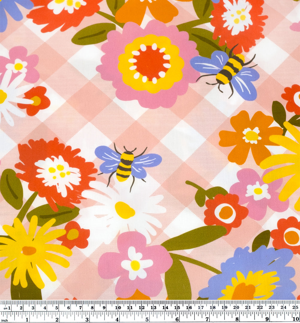 Ellie Whittaker - Funday Flow Organic Cotton Sateen - Blush/White/Multi | Blackbird Fabrics