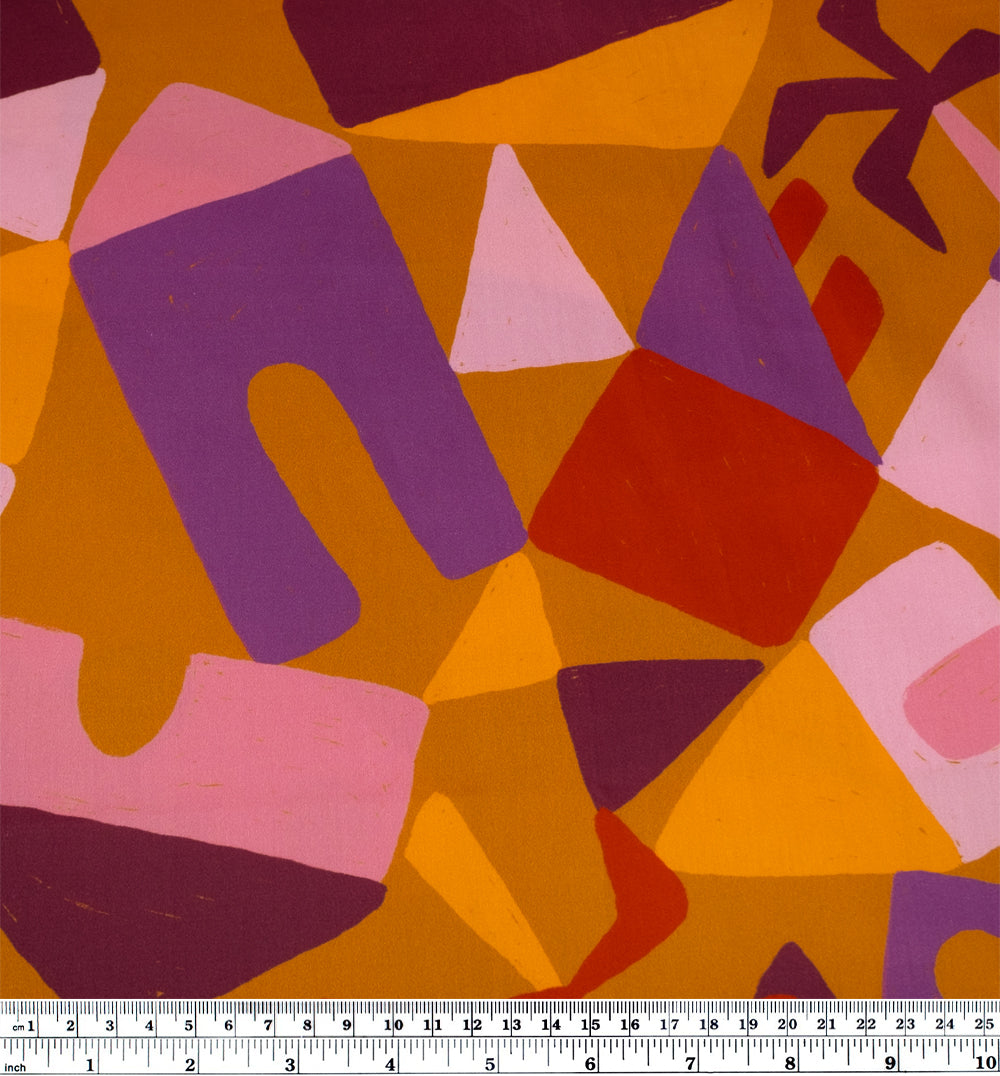 Ellie Whittaker - Home Organic Cotton Sateen - Caramel/Orchid/Taffy | Blackbird Fabrics