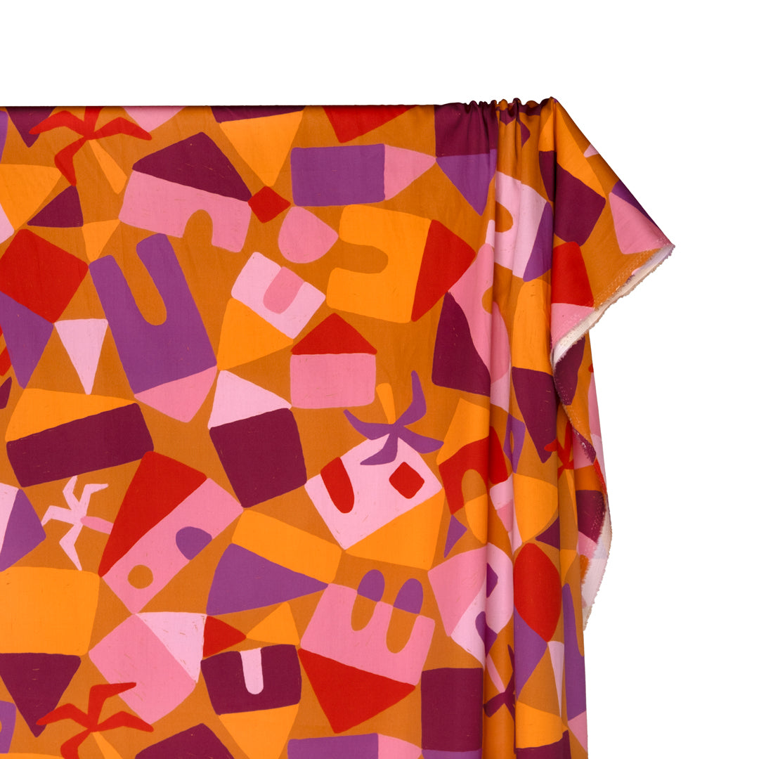 Ellie Whittaker - Home Organic Cotton Sateen - Caramel/Orchid/Taffy | Blackbird Fabrics