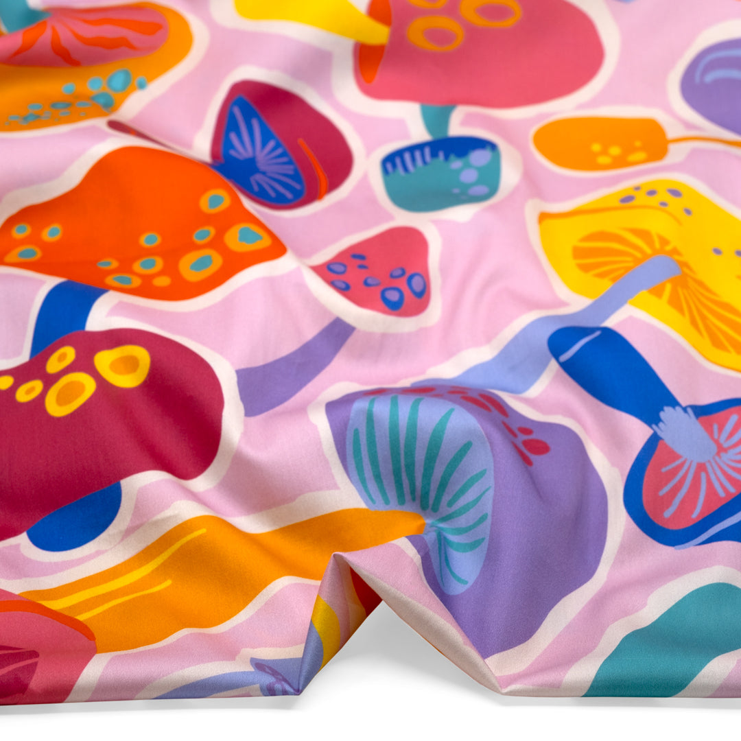 Ellie Whittaker - Mushy Organic Cotton Sateen - Light Pink/Aqua/Tangerine | Blackbird Fabrics