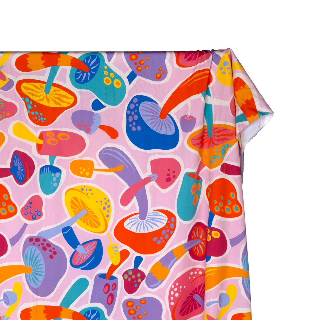 Ellie Whittaker - Mushy Organic Cotton Sateen - Light Pink/Aqua/Tangerine | Blackbird Fabrics