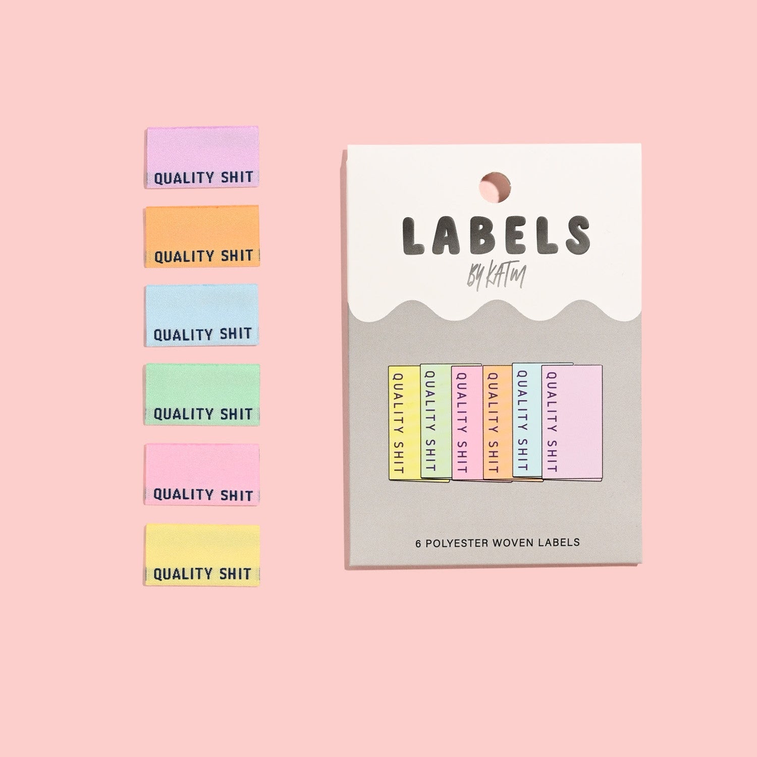 QUALITY SHIT PASTEL Woven Labels | Blackbird Fabrics