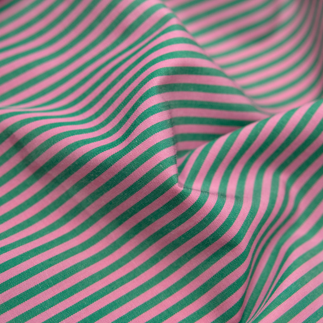 Striped Cotton Shirting - Watermelon | Blackbird Fabrics