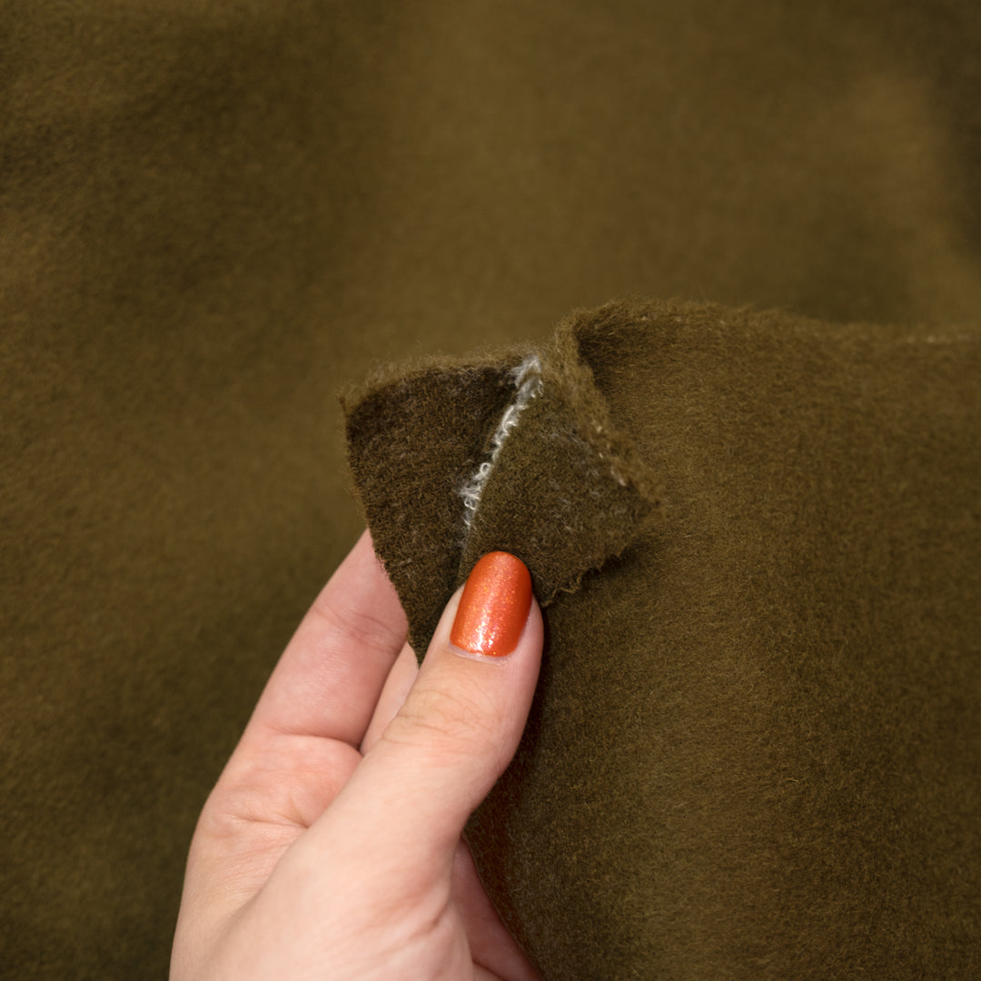 Heavyweight Double Faced Wool Blend Coating - Seaweed | Blackbird Fabrics