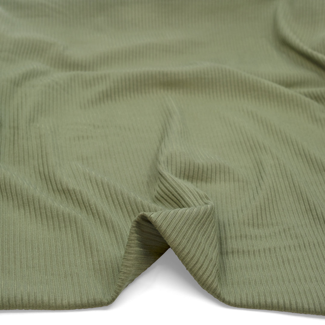 Medium Weight Bamboo Rib Knit - Thyme | Blackbird Fabrics