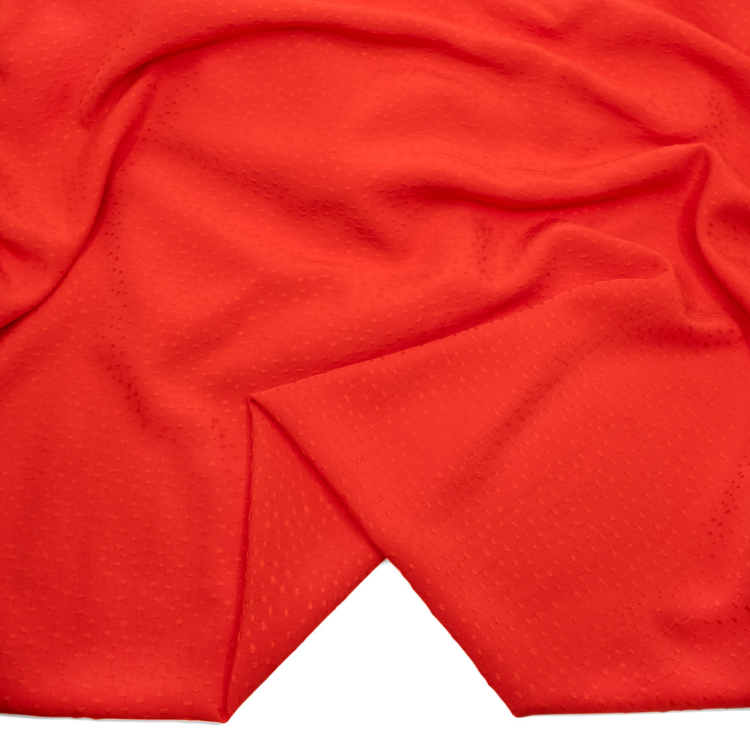 Silky Dotted Viscose Dobby - Flame | Blackbird Fabrics
