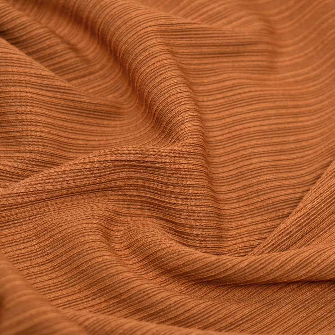 Ripple Rib Knit - Caramel | Blackbird Fabrics