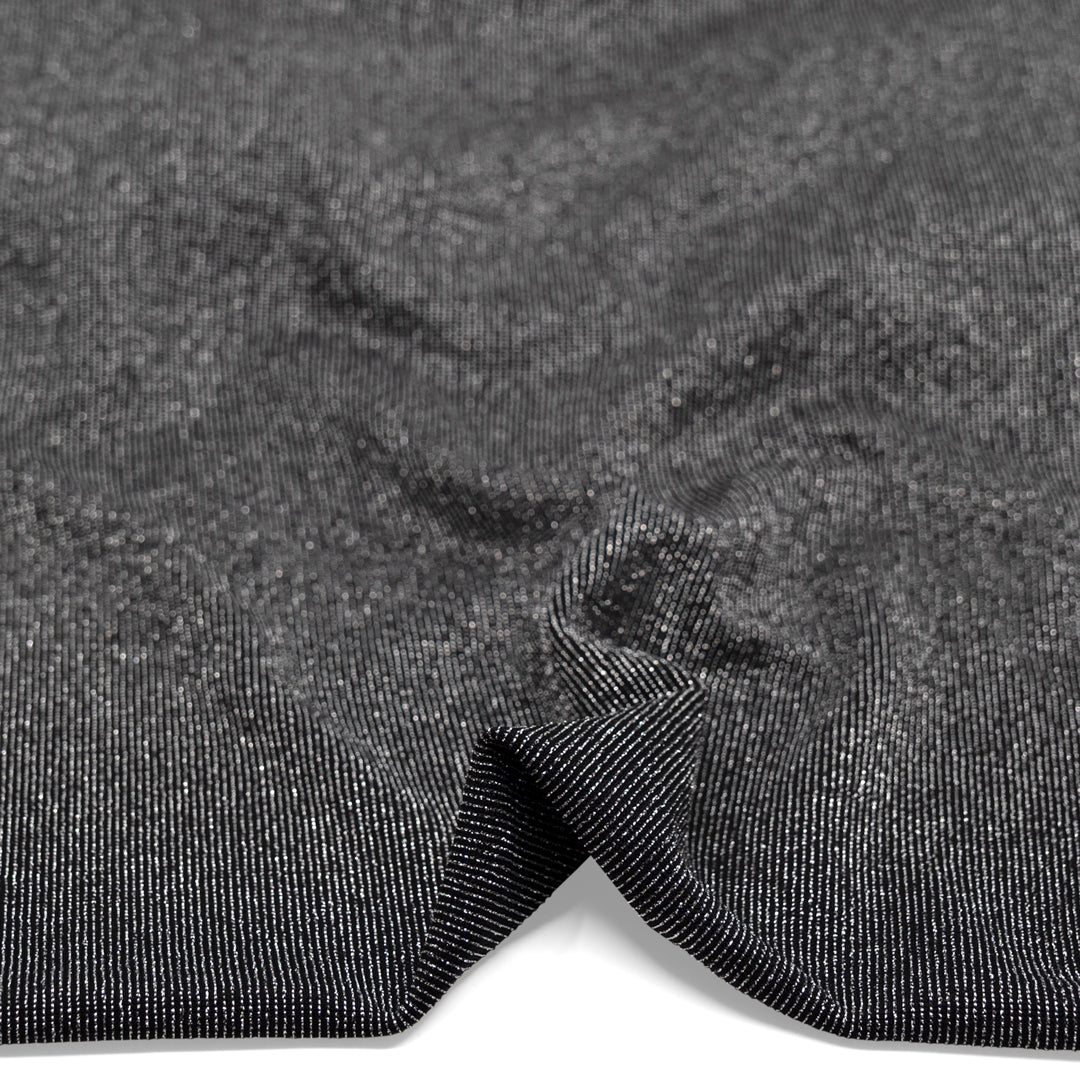 Spotlight Nylon Metallic Rib Knit - Silver | Blackbird Fabrics