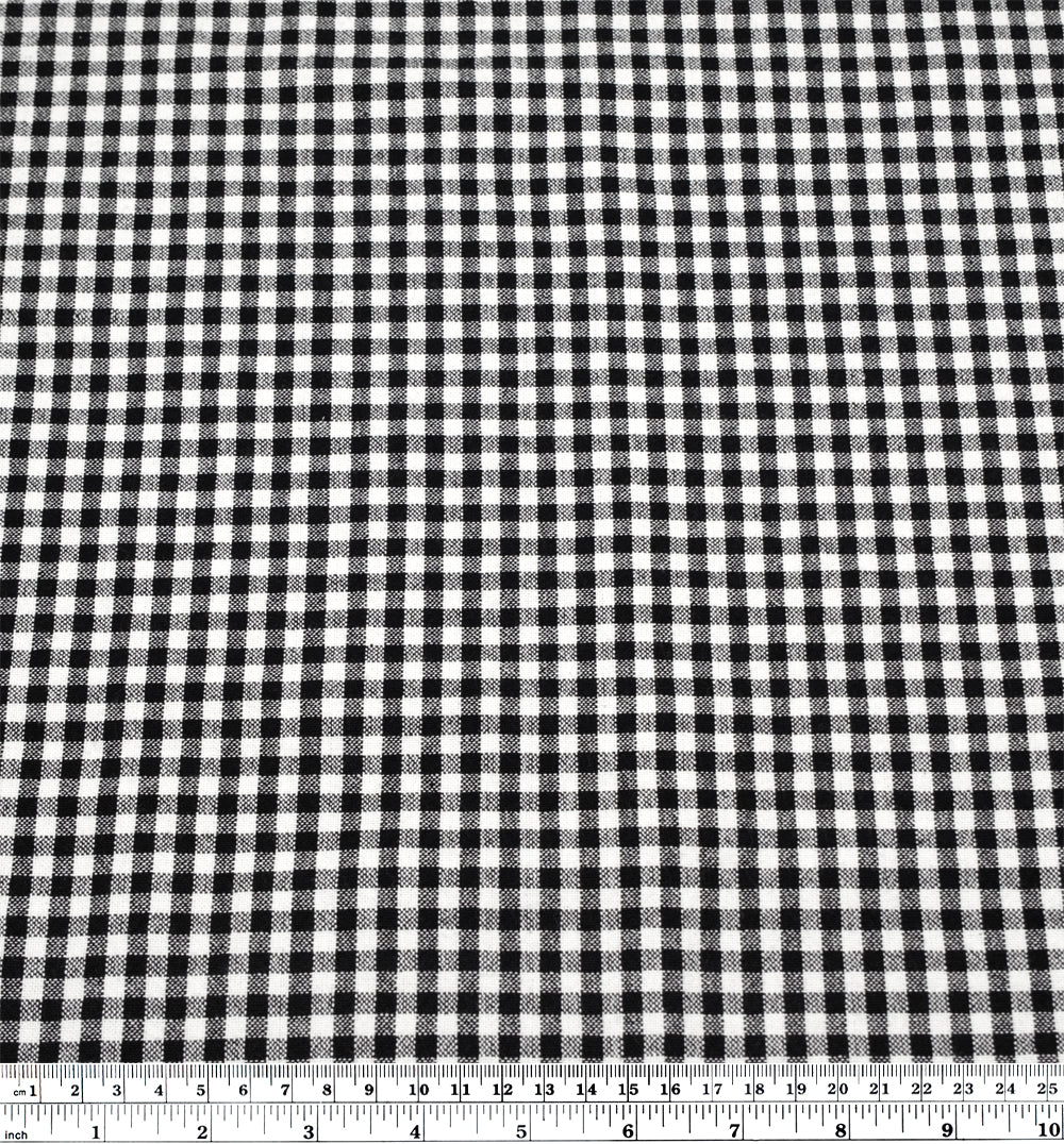Mini Gingham Rustic Organic Cotton - Black | Blackbird Fabrics