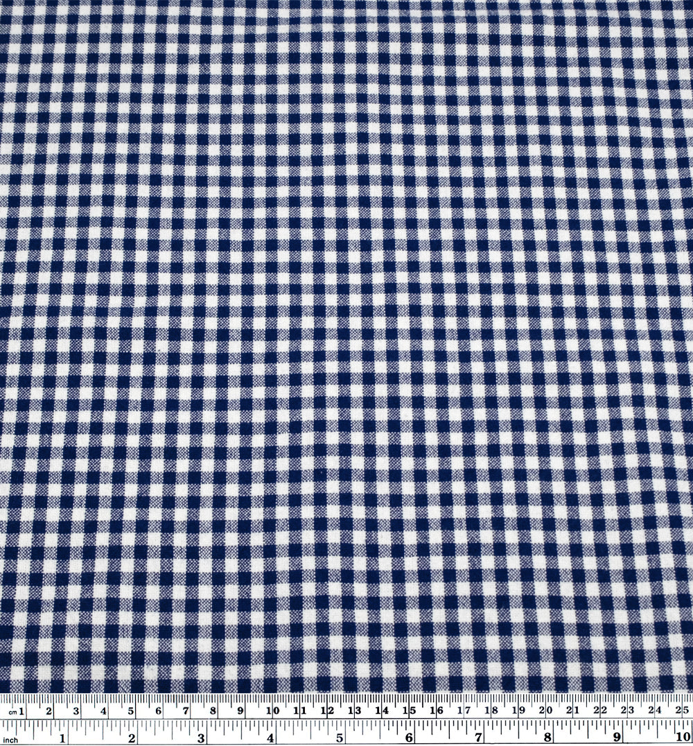 Mini Gingham Rustic Organic Cotton - Navy | Blackbird Fabrics
