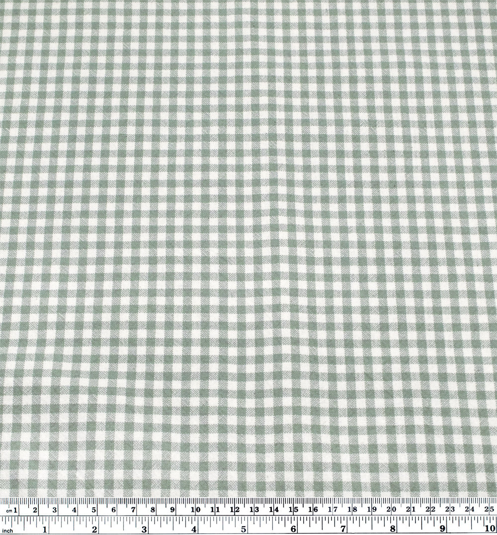 Mini Gingham Rustic Organic Cotton - Celadon | Blackbird Fabrics