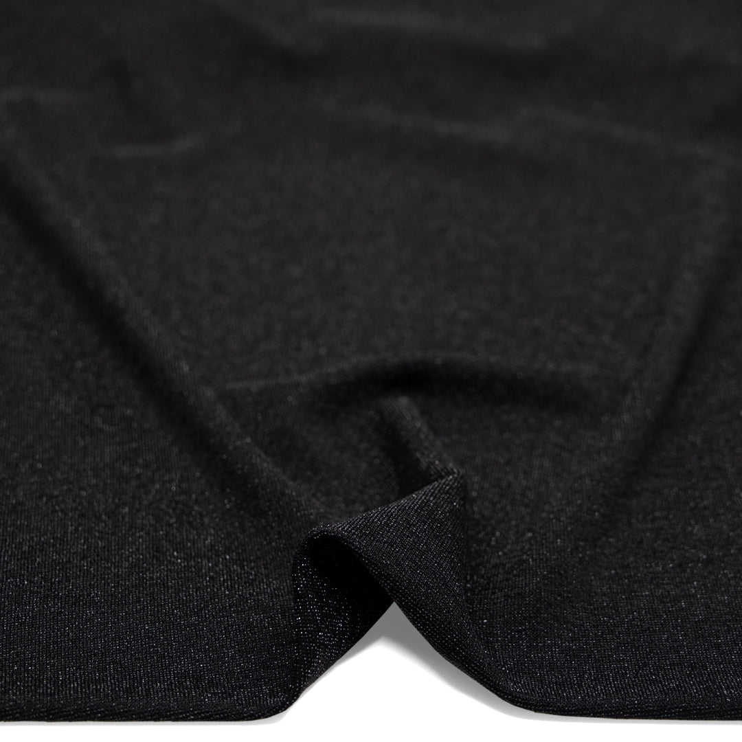 Shimmer Nylon Metallic Knit - Onyx | Blackbird Fabrics