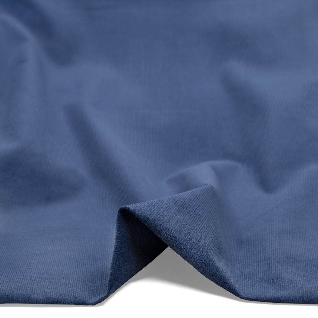 Micro Cotton Corduroy Shirting - Blue Pool | Blackbird Fabrics