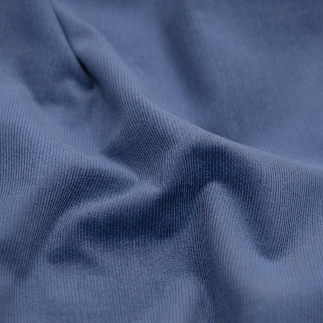 Micro Cotton Corduroy Shirting - Blue Pool | Blackbird Fabrics