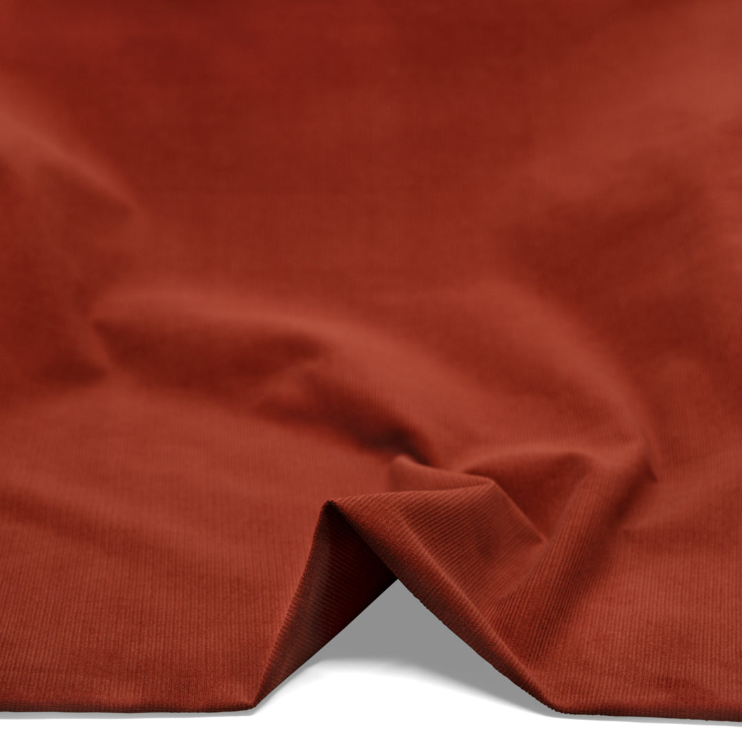 Micro Cotton Corduroy Shirting - Red Clay | Blackbird Fabrics