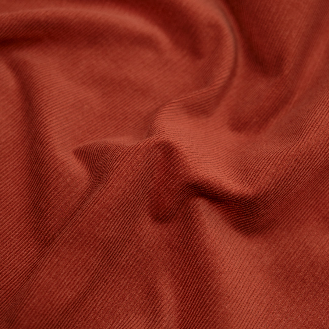 Micro Cotton Corduroy Shirting - Red Clay | Blackbird Fabrics