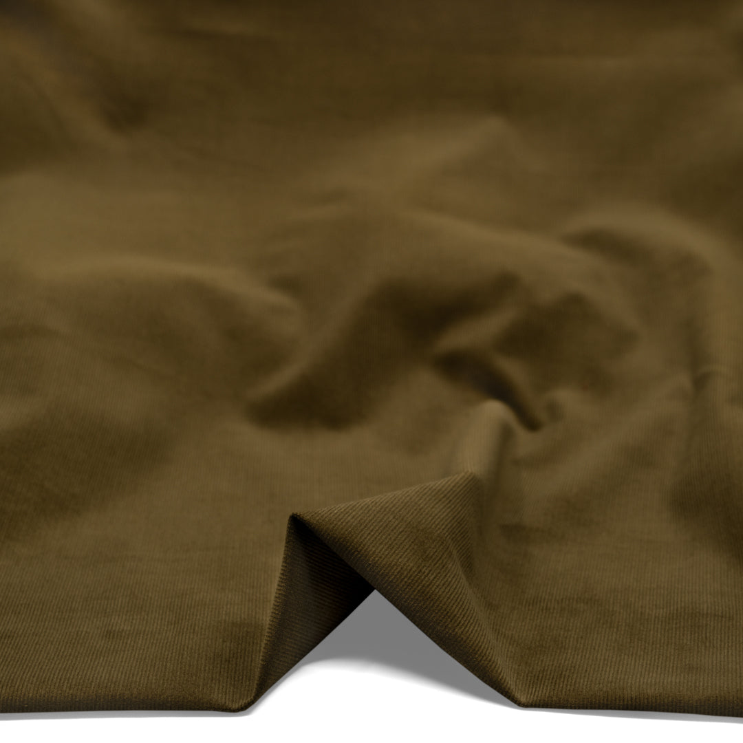 Micro Cotton Corduroy Shirting - Moss | Blackbird Fabrics