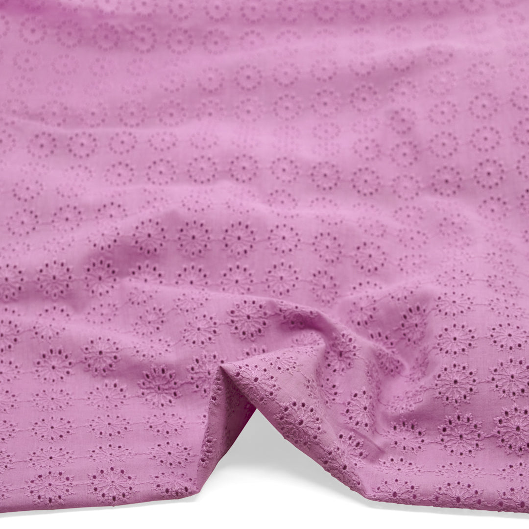 Dandelion Burst Cotton Eyelet - Pale Dahlia | Blackbird Fabrics