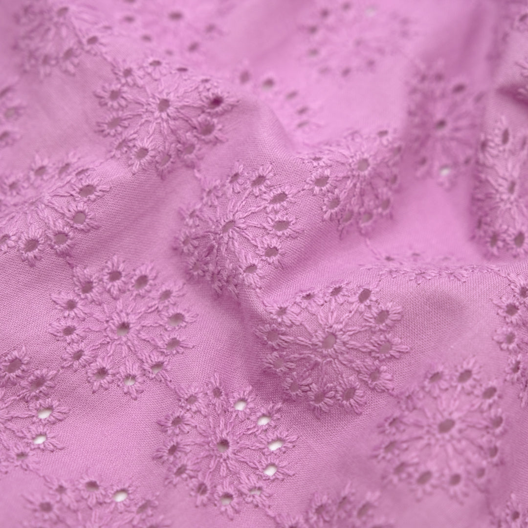 Dandelion Burst Cotton Eyelet - Pale Dahlia | Blackbird Fabrics