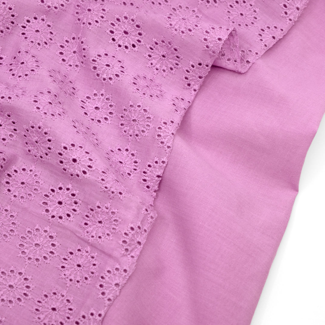 Dandelion Burst Cotton Eyelet - Pale Dahlia | Blackbird Fabrics