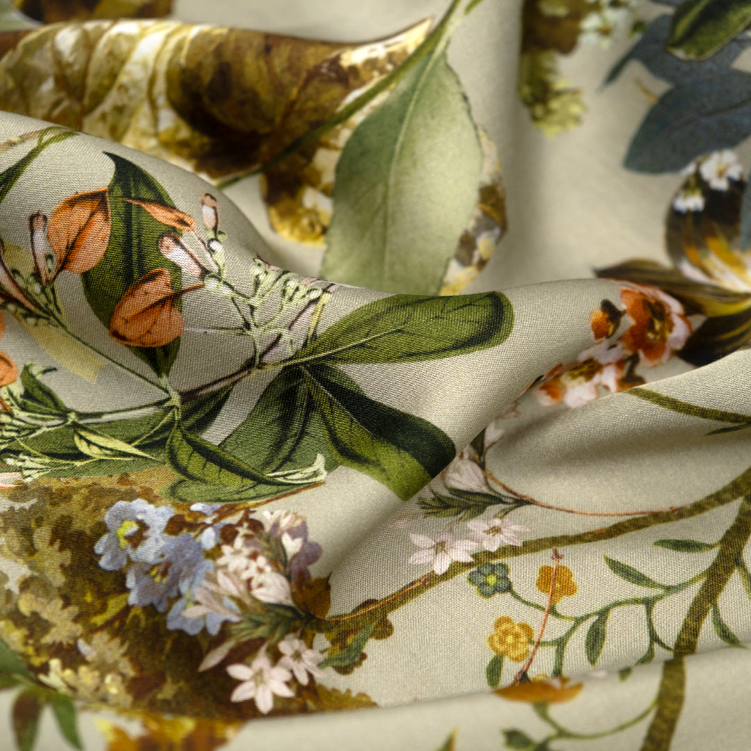Botanist Viscose Satin - Pistachio | Blackbird Fabrics