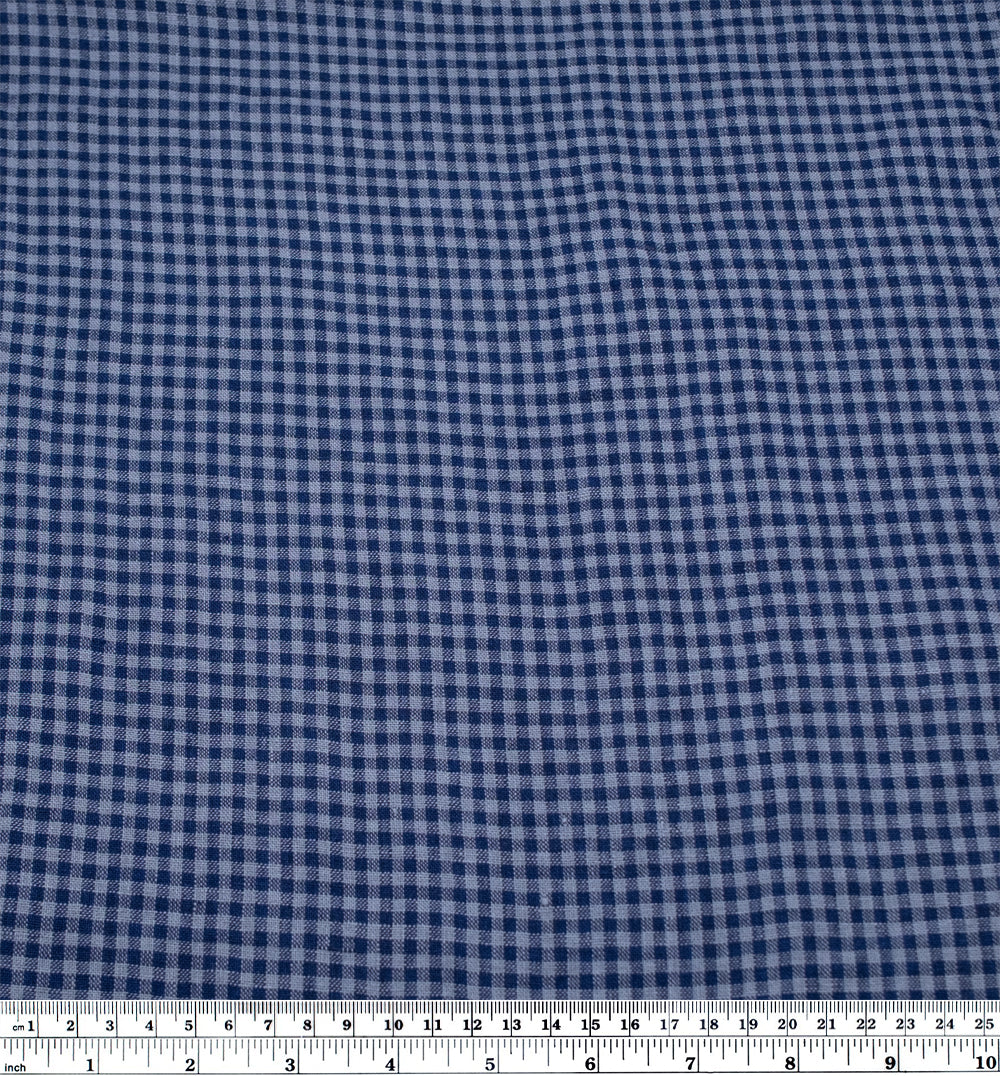 Picnic Gingham Washed Linen - Navy/Bluestone | Blackbird Fabrics