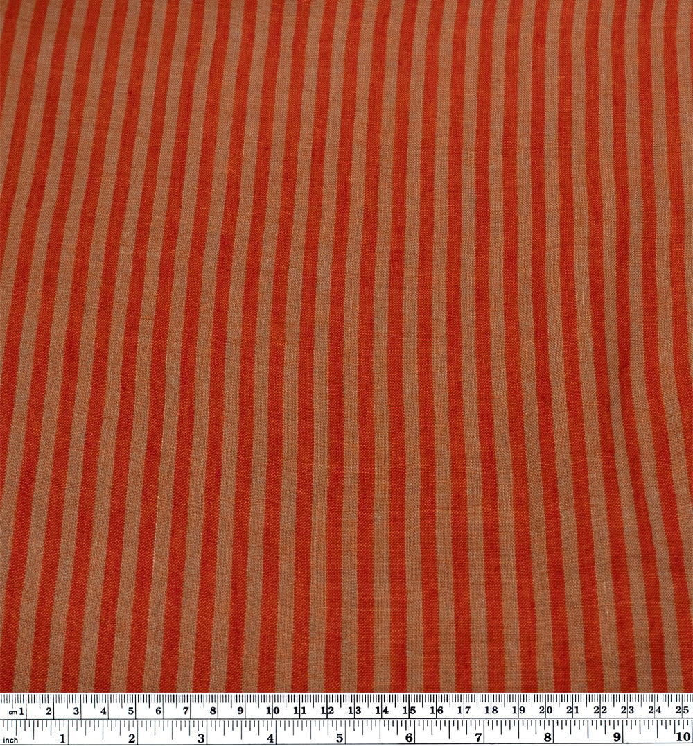 Carnival Stripe Washed Linen - Red Clay | Blackbird Fabrics