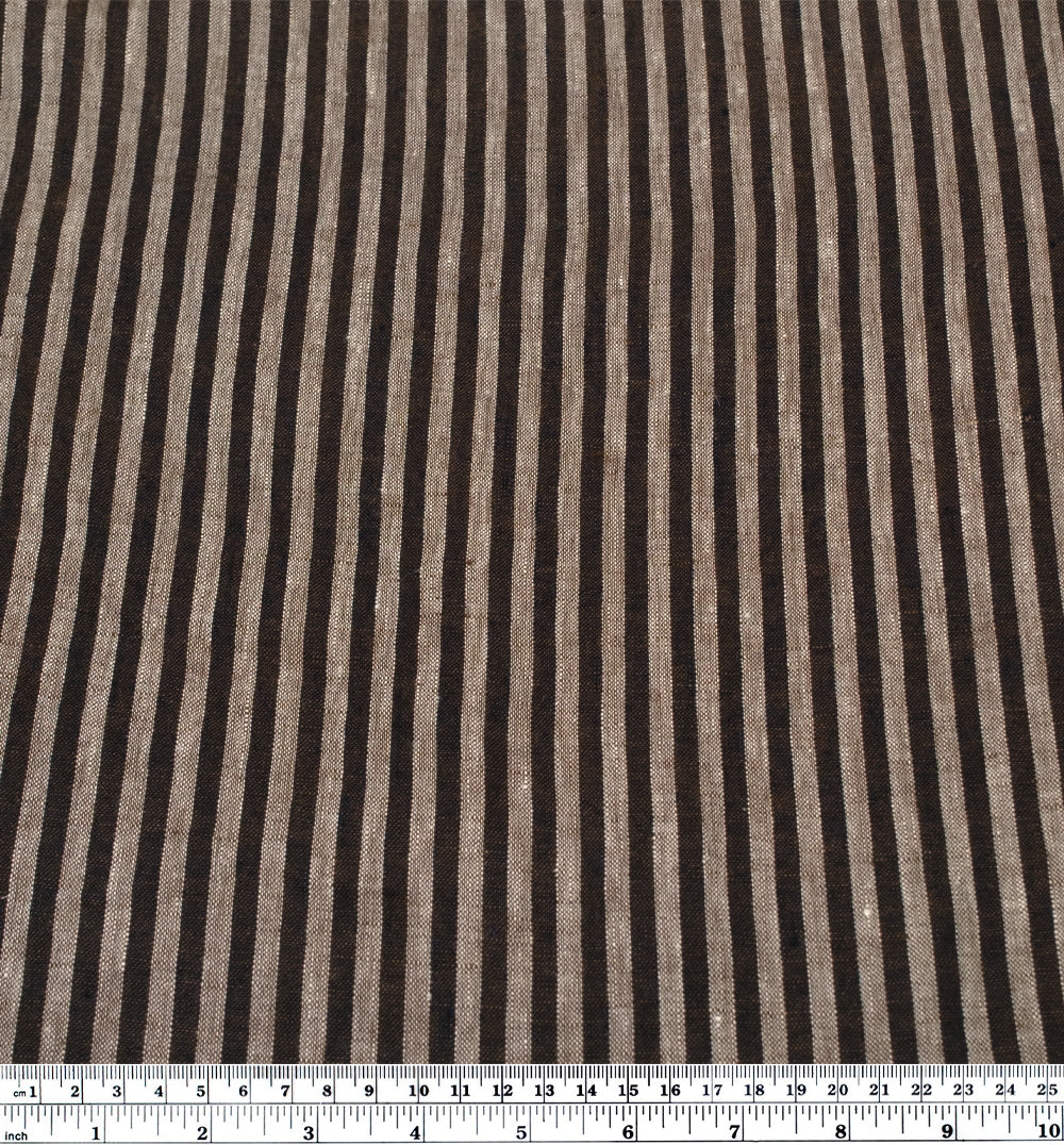 Carnival Stripe Washed Linen - Smog | Blackbird Fabrics