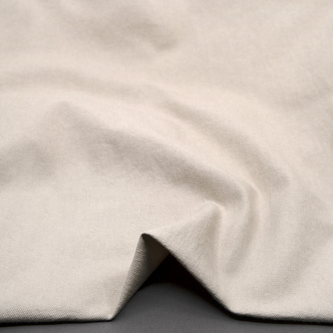 7.5oz Linen Cotton Chambray Denim - Salt | Blackbird Fabrics