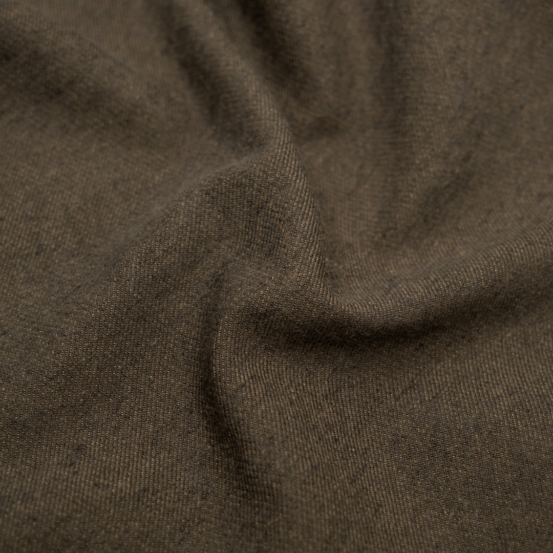 7.5oz Linen Cotton Chambray Denim - Bark | Blackbird Fabrics