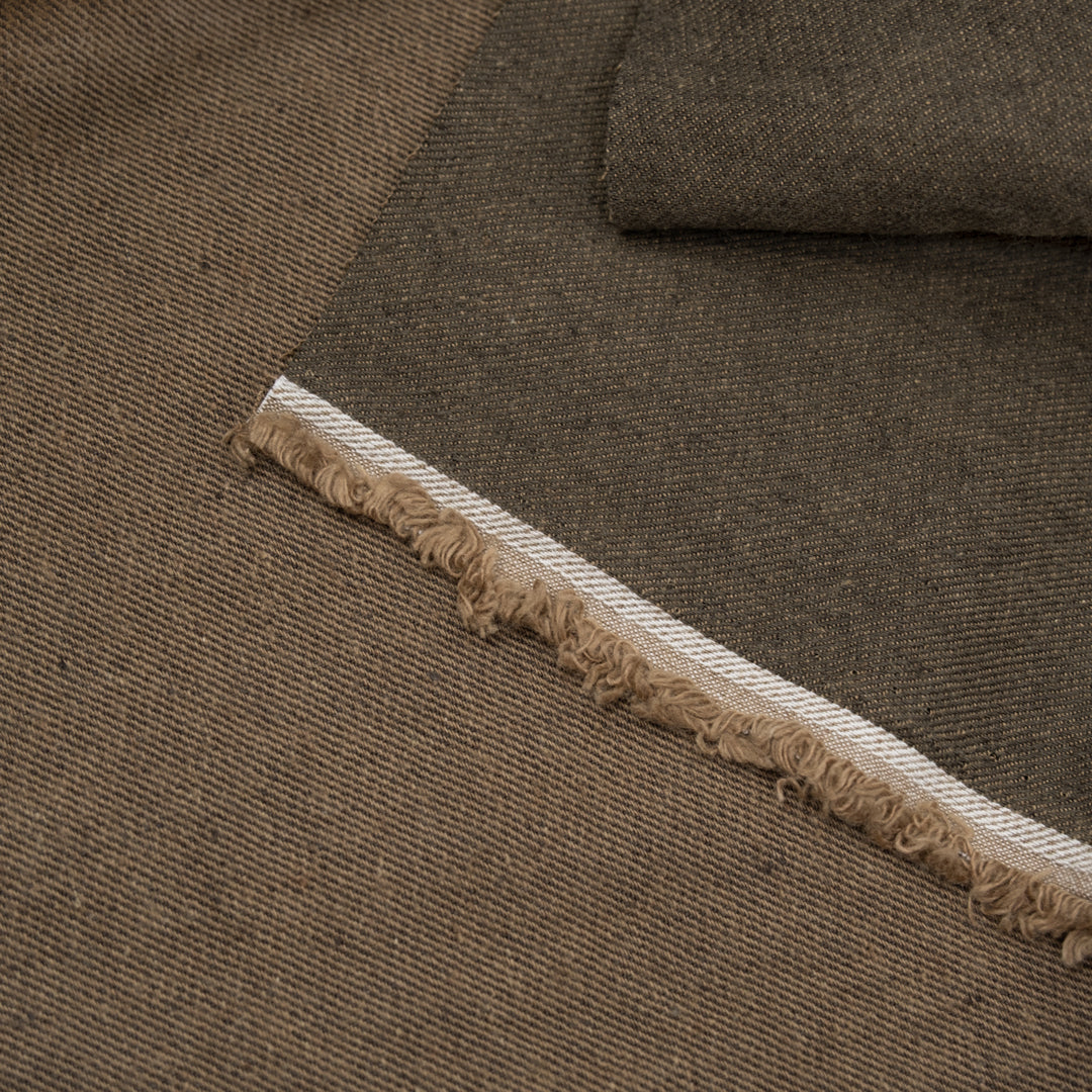 7.5oz Linen Cotton Chambray Denim - Bark | Blackbird Fabrics