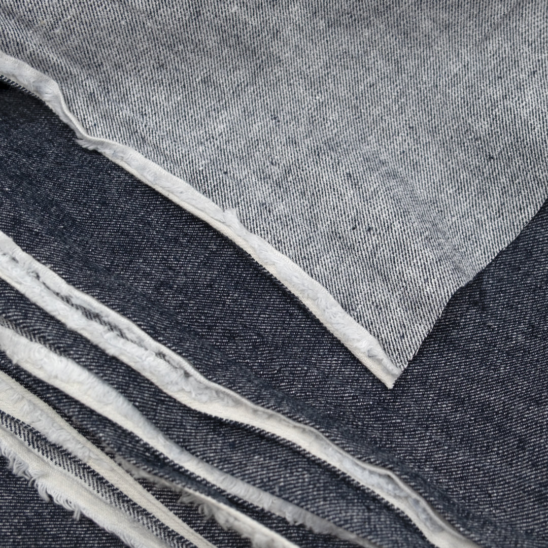 7.5oz Linen Cotton Chambray Denim - Ink | Blackbird Fabrics