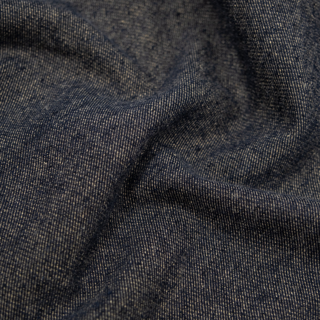 7.5oz Linen Cotton Chambray Denim - Nightshade | Blackbird Fabrics